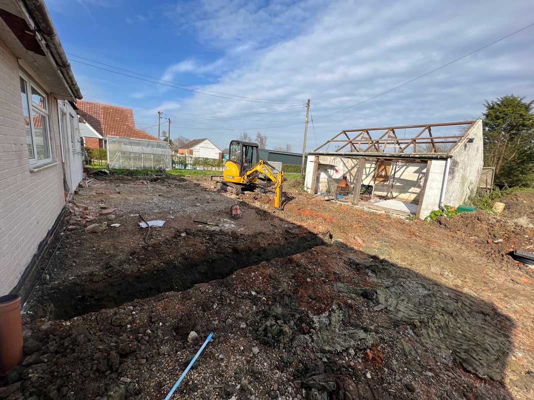 Foundation laying in Suffolk