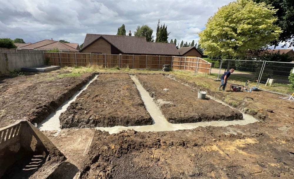 Foundation laying in Suffolk